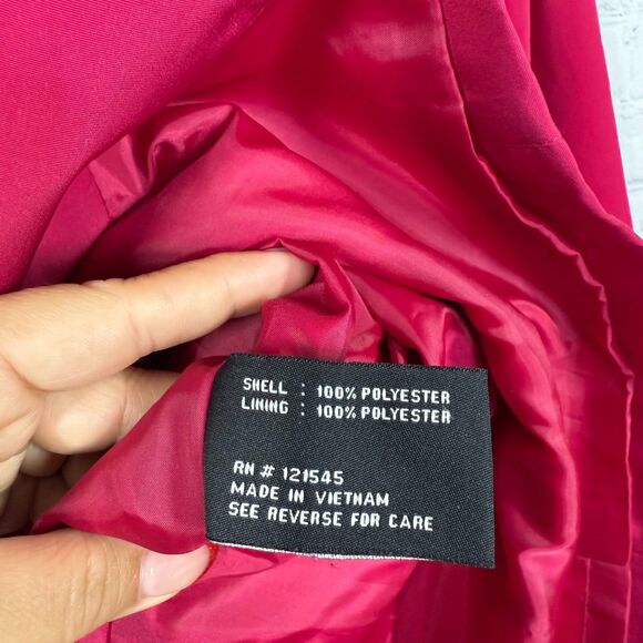 London Fog Trench Coat Womens Large Hot Pink Lined Classic Retro Longline Jacket - Picture 5 of 14